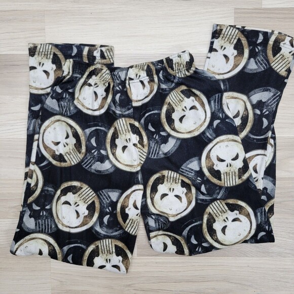 MARVEL Mens Black Fleece Punisher Pajama Pants Size Small - Picture 5 of 5
